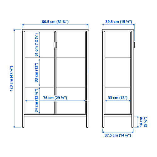 RUDSTA glass-door cabinet