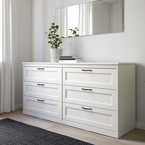 SONGESAND, chest of 6 drawers