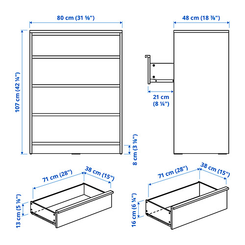ANKARUDDEN chest of 4 drawers
