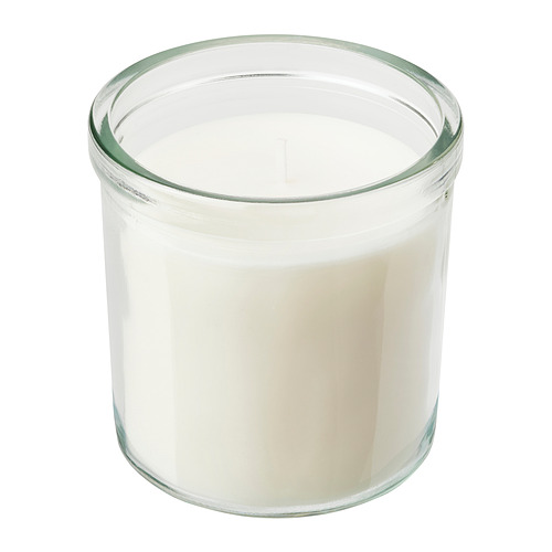 JÄMLIK, scented candle in glass
