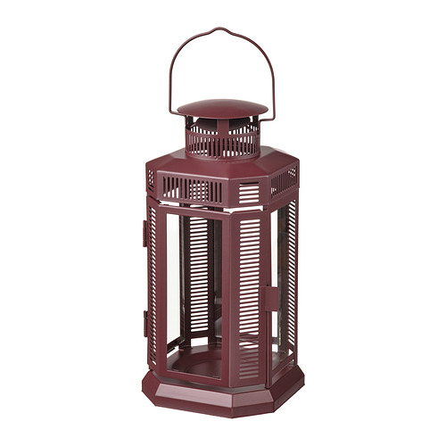 ENRUM, lantern for pillar candle, in/out