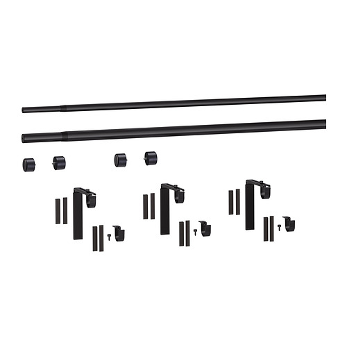 HUGAD/RÄCKA, double curtain rod combination