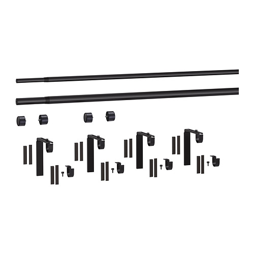 HUGAD/RÄCKA, double curtain rod combination