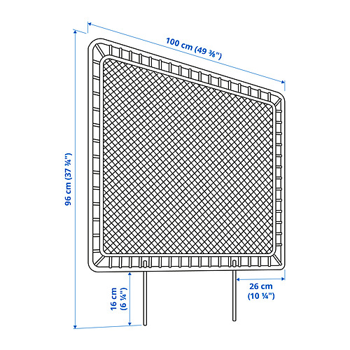 VEVELSTAD bed frame with 2 headboards