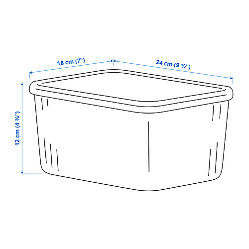 RYKTA storage box with lid