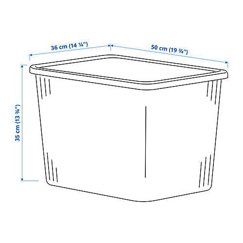 RYKTA storage box with lid