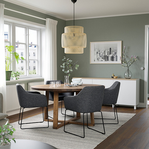 MÖRBYLÅNGA/TOSSBERG, borð og fjórir stólar