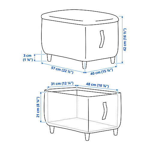 OSKARSHAMN footstool with storage