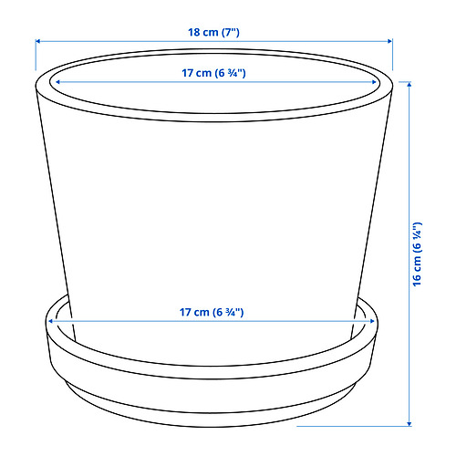 BRUNBÄR plant pot with saucer