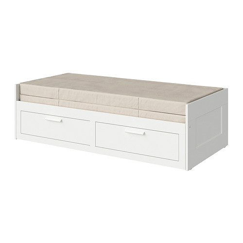 BRIMNES, day-bed w 2 drawers/2 mattresses