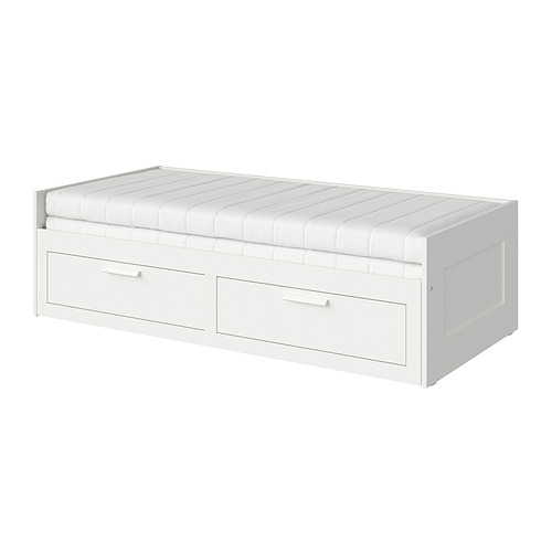 BRIMNES, day-bed w 2 drawers/2 mattresses