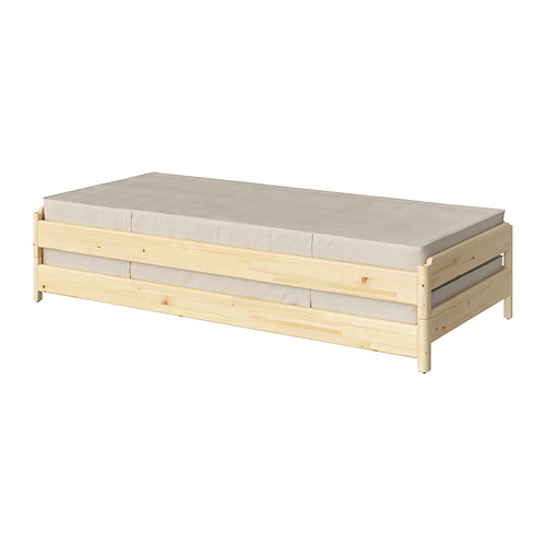 UTÅKER, stackable bed with 2 mattresses