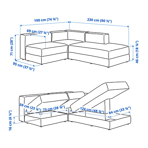 JÄTTEBO mod crnr sofa 2,5-seat w chaise lng
