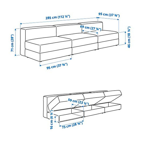 JÄTTEBO 4,5-seat modular sofa