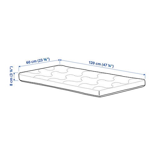 KRUMMELUR foam mattress for cot