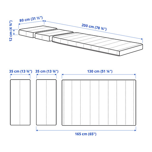 INNERLIG sprung mattress for extendable bed