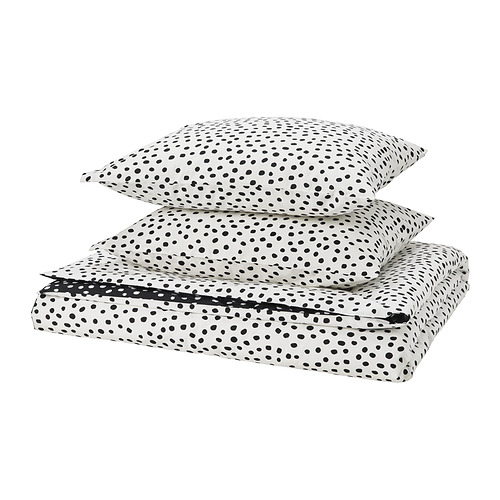 BJÖRKGRÅMAL duvet cover and 2 pillowcases