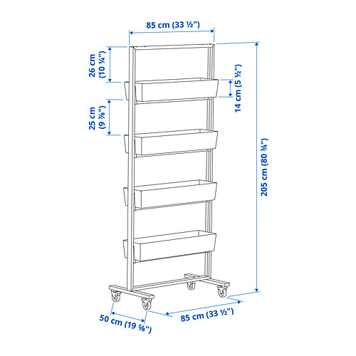 MITTZON frame with castors/container