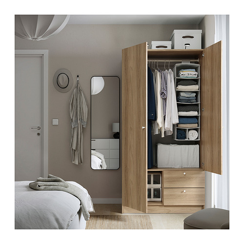 VILHATTEN, wardrobe with 2 doors and 2 drawers