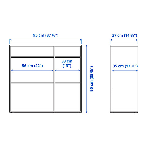 VIHALS shelving unit with 4 shelves