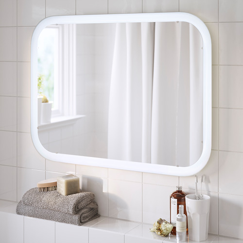 STORJORM, mirror with integrated lighting