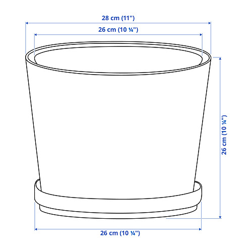 BRUNBÄR plant pot with saucer