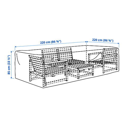 TOSTERÖ yfirbreiðsla fyrir útihúsgögn