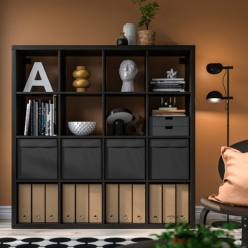 KALLAX, shelving unit with 4 inserts