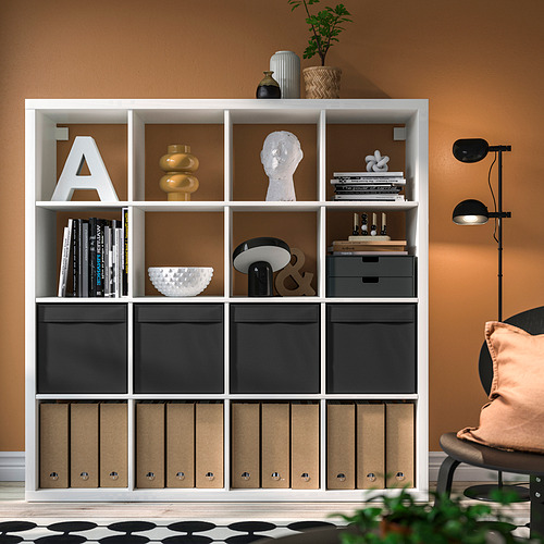 KALLAX, shelving unit with 4 inserts