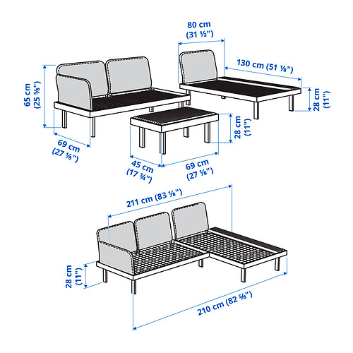 REVSKÄR 3-seat conversation set