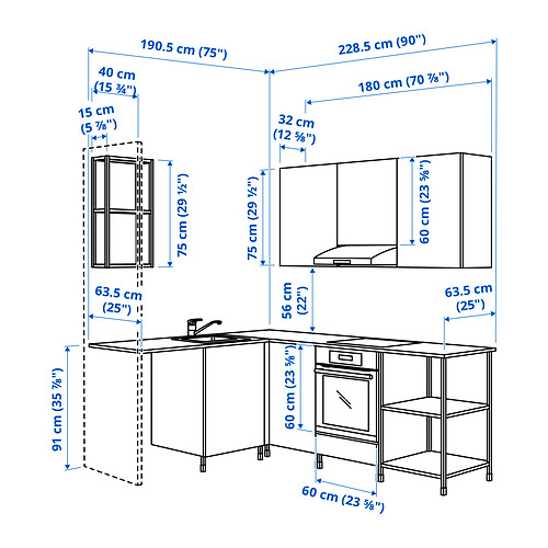 ENHET corner kitchen