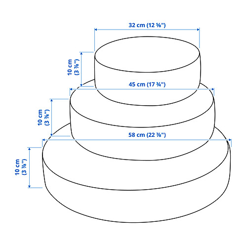 GREJSIMOJS gólfpúði, 3 í setti