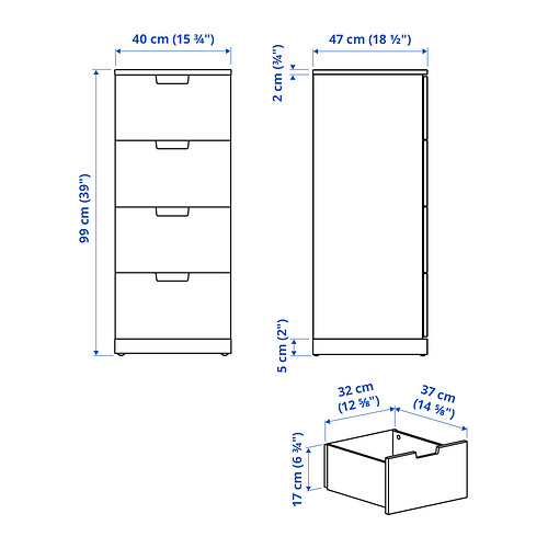 NORDLI chest of 4 drawers