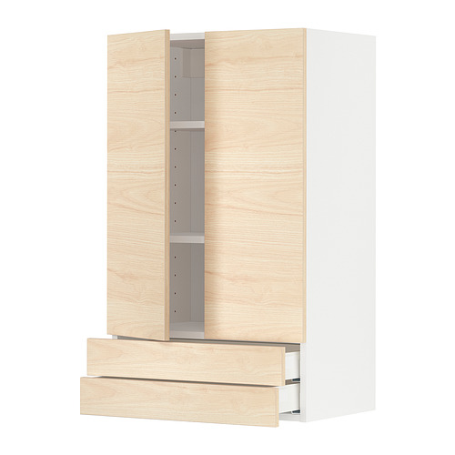 METOD/MAXIMERA wall cabinet w 2 doors/2 drawers