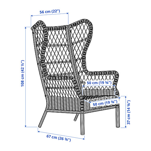 RISHOLMEN wing chair, in/outdoor