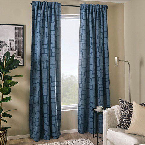 LÖNNSTÄVMAL, block-out curtains, 1 pair