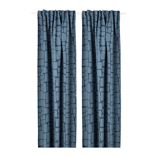 LÖNNSTÄVMAL, block-out curtains, 1 pair