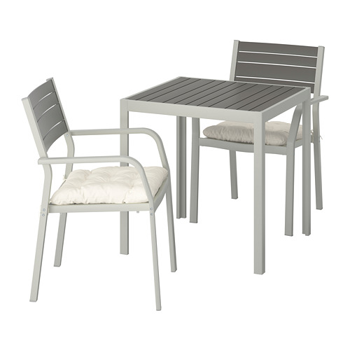SJÄLLAND, table+2 chairs w armrests, outdoor