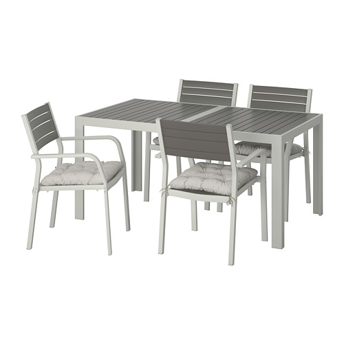 SJÄLLAND, table+4 chairs w armrests, outdoor