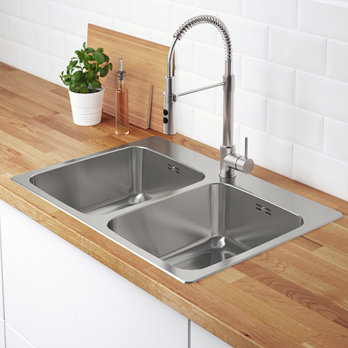 LÅNGUDDEN, inset sink, 2 bowls