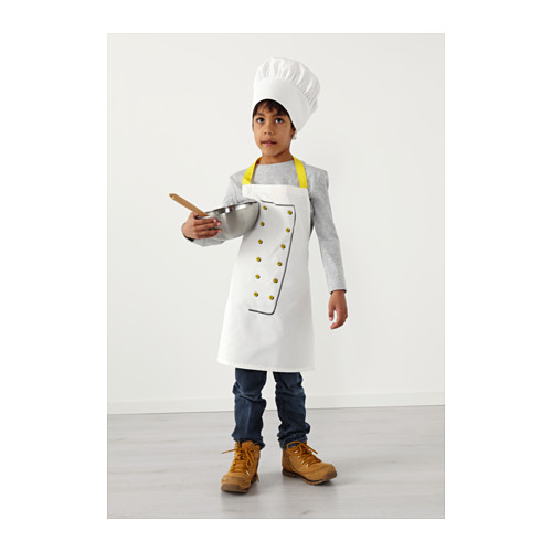 TOPPKLOCKA, children’s apron with chef’s hat