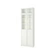 BILLY bookcase w hght ext ut/pnl/glss drs