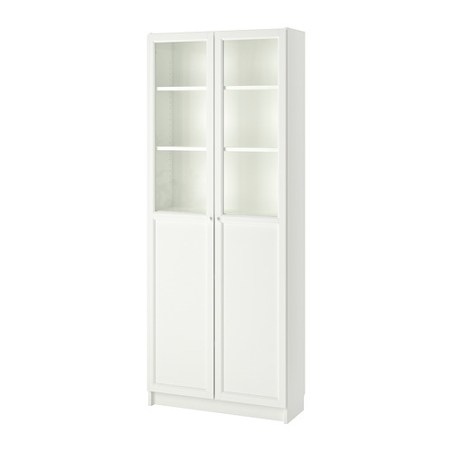 BILLY/OXBERG, bookcase with panel/glass doors