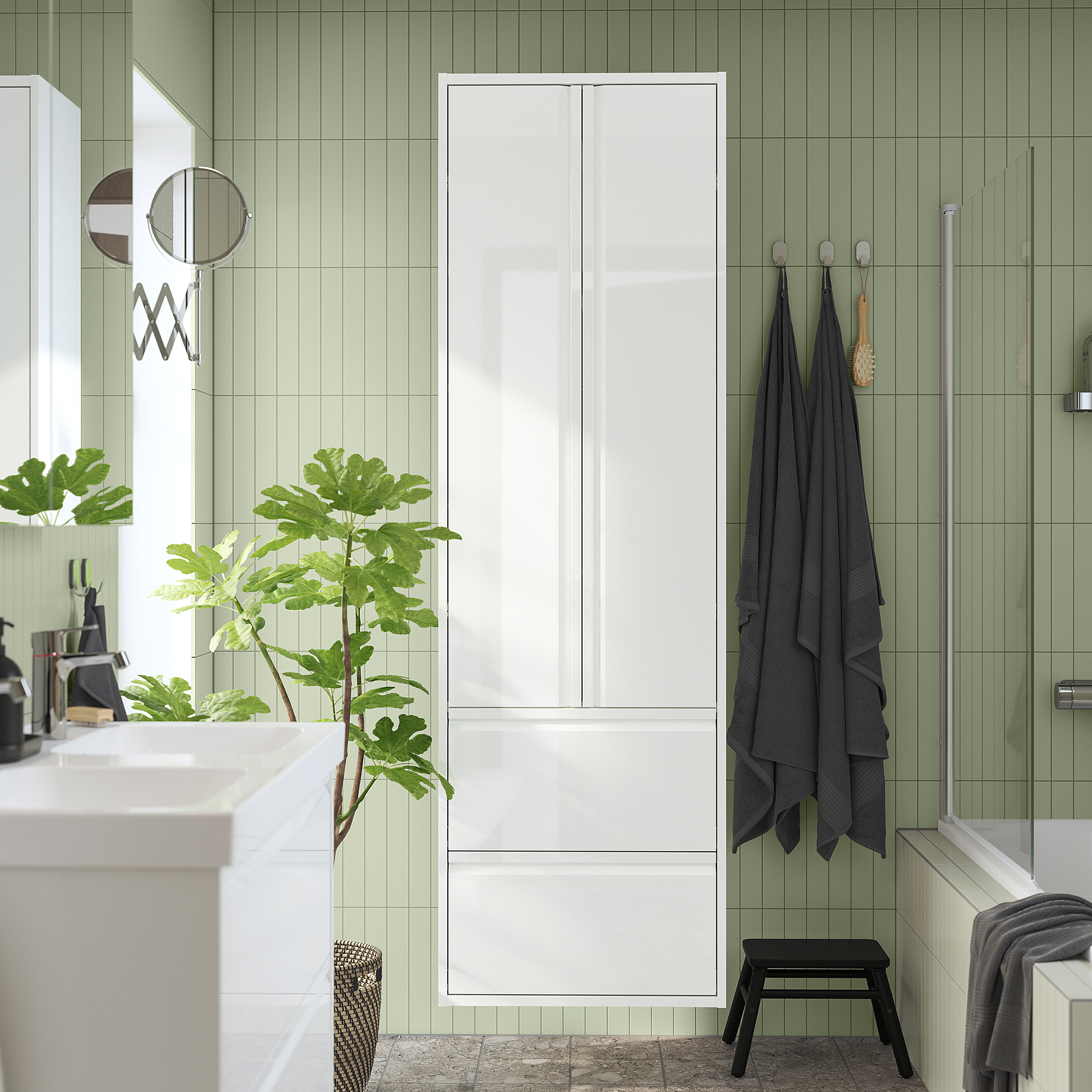 ÄNGSJÖN high cabinet with doors/drawers