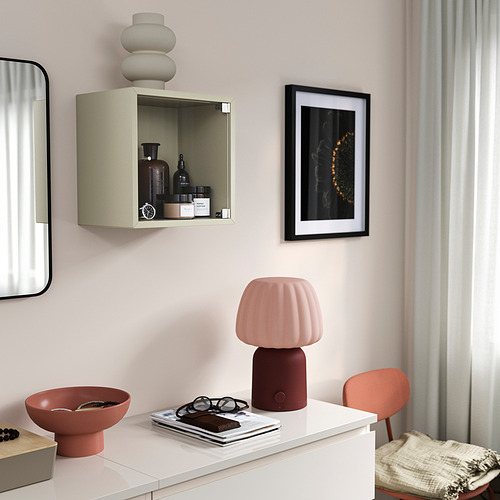 EKET, wall cabinet with glass door