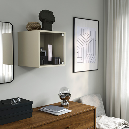 EKET, wall cabinet with glass door