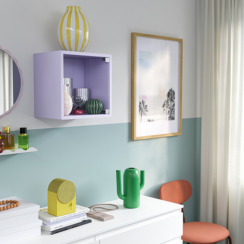 EKET, wall cabinet with glass door
