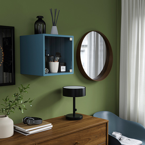 EKET, wall cabinet with glass door