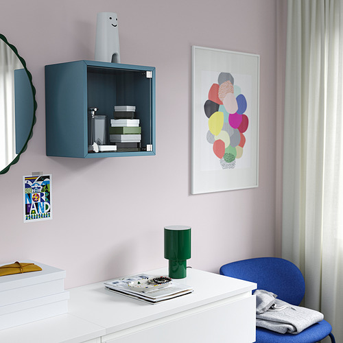 EKET, wall cabinet with glass door