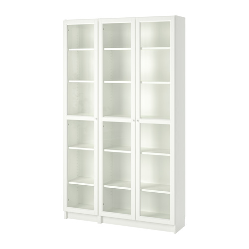 BILLY/OXBERG, bookcase with glass-doors